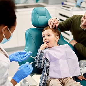 A child at the dentist